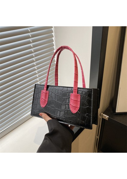 Batı Kentsel Basit Moda Dikiş Kontrast Renk Çanta 2024 Bahar Yeni Çok Yönlü Kadın Çanta Kare Çanta (Yurt Dışından) fiyatları