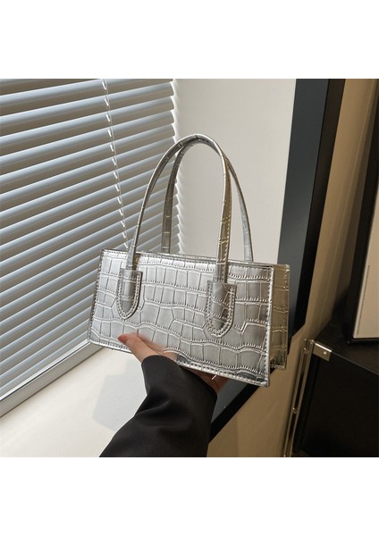 Batı Kentsel Basit Moda Dikiş Kontrast Renk Çanta 2024 Bahar Yeni Çok Yönlü Kadın Çanta Kare Çanta (Yurt Dışından) modelleri