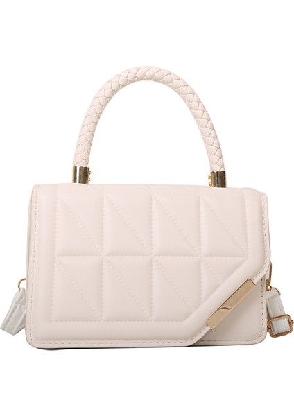 Moda Omuzdan Askili Çanta Eşkenar Dörtgen Doku Çanta Kadın Moda Çanta Büyük Kapasiteli Crossbody Çanta Basit Rahat Küçük Kare Çanta (Yurt Dışından)