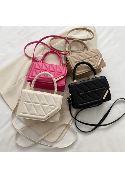 Moda Omuzdan Askili Çanta Eşkenar Dörtgen Doku Çanta Kadın Moda Çanta Büyük Kapasiteli Crossbody Çanta Basit Rahat Küçük Kare Çanta (Yurt Dışından) indirimleri