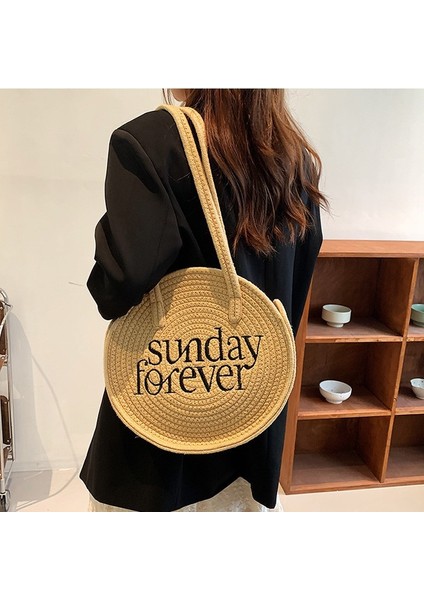 Yeni Büyük Kapasiteli Mektup Işlemeli Dokuma Kadın Çantası, Kore Tarzı Popüler Moda Omuz Çantası, Çok Yönlü ve Şık Koltuk Altı Çantası (Yurt Dışından) fiyatları