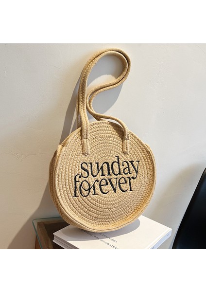 Yeni Büyük Kapasiteli Mektup Işlemeli Dokuma Kadın Çantası, Kore Tarzı Popüler Moda Omuz Çantası, Çok Yönlü ve Şık Koltuk Altı Çantası (Yurt Dışından) modelleri