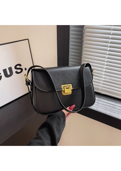 Mizaç Kadın Küçük Çanta Kadın 2024 Yeni Moda Çok Yönlü Omuz Çantası Niş Tasarım Üst Düzey Retro Kare Çanta (Yurt Dışından)