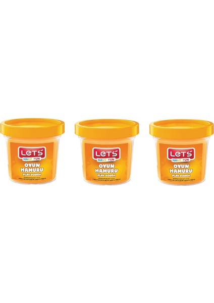 Lets Tek Renk Oyun Hamuru Turuncu ( 115 Gram ) Üçlü