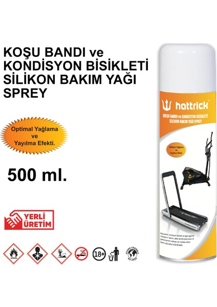 Koşu Bandı ve Kondisyon Bisikleti Silikon Bakım Yağı Sprey 500ML