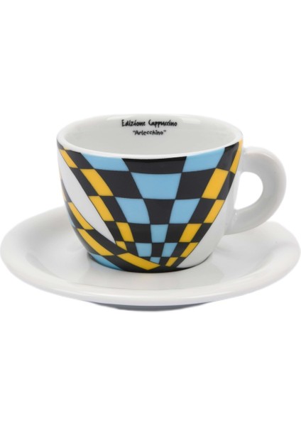 Edex Arlecchino Porselen Cappuccino Fincan ve Tabak Takımı - 190 ml