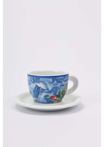 Edex ’’ın Our Hands’’ Porselen Cappuccino Fincan ve Tabak Takımı - 180 ml (6,4 Oz)