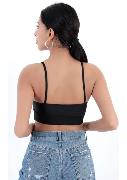 Çapraz İp Detaylı İnce Askı Sporcu Sütyen | Siyah fiyatları
