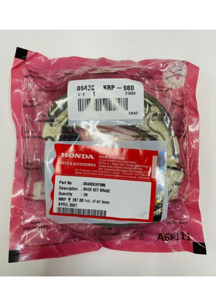 Honda Actıva S 125 Arka Fren Balata