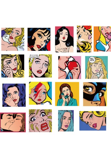 Retro Girl Seri 1 Defter Suluk Laptop Notebook Tablet Telefon Kılıf Sticker Seti