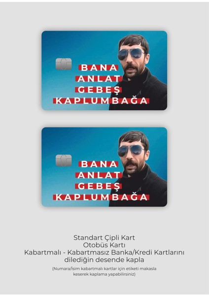 2li Set Bana Anlat Gebeş Kaplumbağa Kart Kaplama Sticker Kart Etiketi