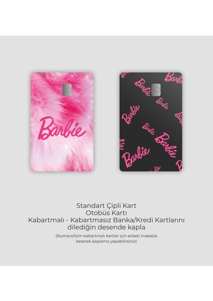 Hediyene Bak 2'li Barbie Girl Kart Kaplama Sticker Kart Etiketi