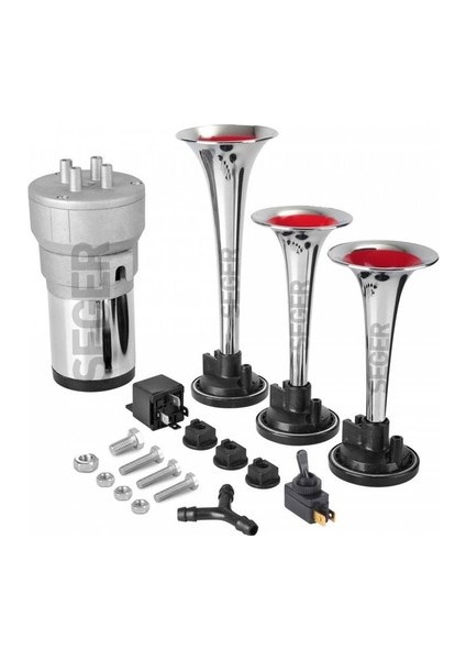 12V 21A Üçlü Korna Kompresörlü Krom Borulu Seger 82KH1200003B