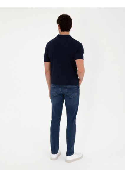 Pierre Cardin Erkek Mavi Slim Fit Jean Pantolon 50288138-VR036