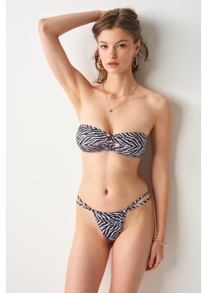 Berta Bantli String Bikini Tek Alt Zebra 239206-D fırsatları