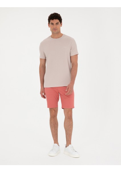 Pierre Cardin Erkek Pembe Slim Fit Dokuma Şort 50284273-VR186