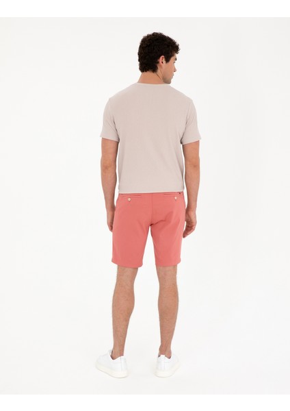 Pierre Cardin Erkek Pembe Slim Fit Dokuma Şort 50284273-VR186