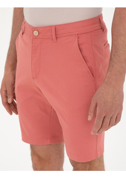 Pierre Cardin Erkek Pembe Slim Fit Dokuma Şort 50284273-VR186