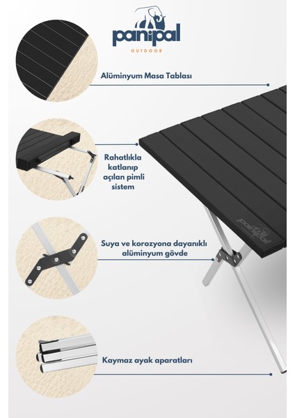 Alüminyum, Katlanabilir Kamp ve Piknik Masası, Omuz Askılı Çantasıyla L
