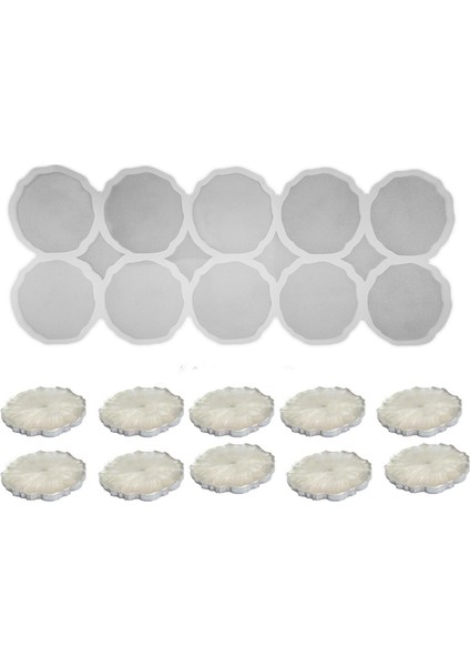 Epoksi Silikon Kalıp Geode Tırtıklı Kenar Bardak Altı ve Magnet Kalıbı 7.8 cm 10 Lu