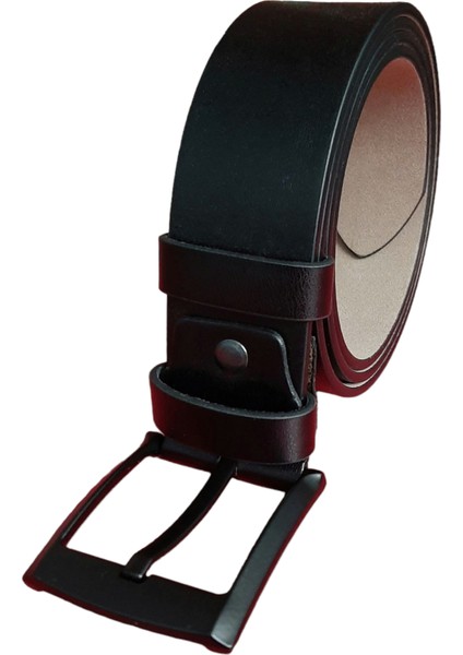 Erkek Spor Kemer 4,5 Cm. Düz Siyah GVN-0058