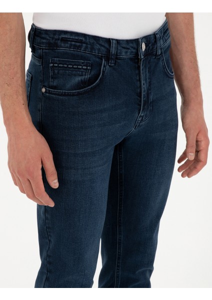 Erkek Lacivert Slim Fit Jean Pantolon 50285128-VR033 indirimleri