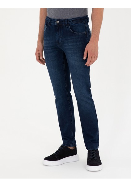 Pierre Cardin Erkek Koyu Lacivert Slim Fit Jean Pantolon 50285137-VR100