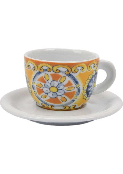 Edex ’’capriccio Italiano’’ Porselen Cappuccino Fincan ve Tabak Takımı - 180 ml (6,4 Oz) * 2 Parça