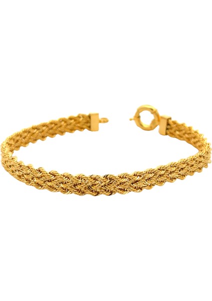 Örgü Modeli Klasik Şık Yeşil Altın Bileklik