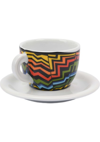Edex ’’arlecchino’’ Porselen Cappuccino Fincan ve Tabak Takımı - 180 ml (6.4oz)