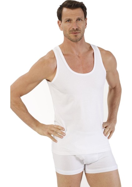 Erkek Pamuklu Modal Esnek Atlet Beyaz | K10852 modelleri