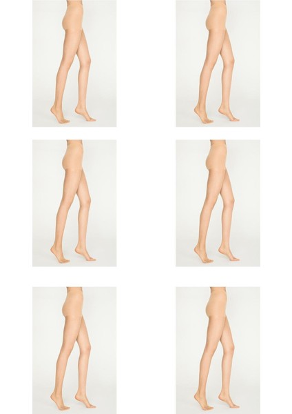 Bayan Lycra Fıt 15 6 Lı Külotlu Çorap Sahra