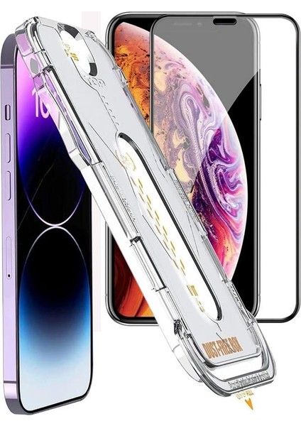 Iphone 11 Pro Magıc Otomatik Kolay Hizalama Aparatlı Cam Ekran Koruyucu Poınt Magic