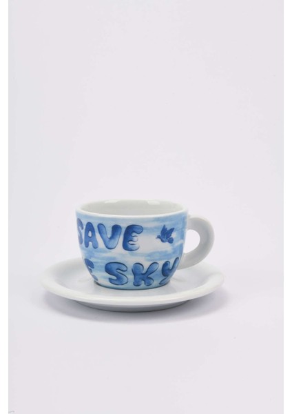 Edex ’’ın Our Hands’’ Porselen Cappuccino Fincan ve Tabak Takımı - 180 ml