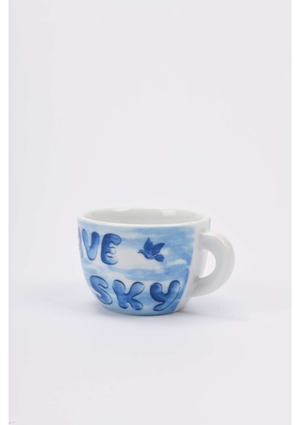Edex ’’ın Our Hands’’ Porselen Cappuccino Fincan ve Tabak Takımı - 180 ml