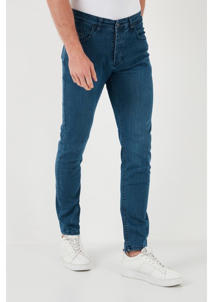 Yüksek Bel Slim Fit Jeans Erkek Kot Pantolon 6440305