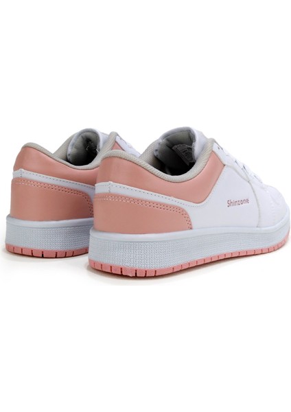 Kadın Sneakers Bağcıklı Gündelik Spor Ayakkabı Pudra