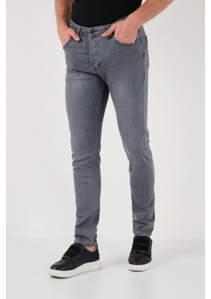 Yüksek Bel Slim Fit Jeans Erkek Kot Pantolon 6440305