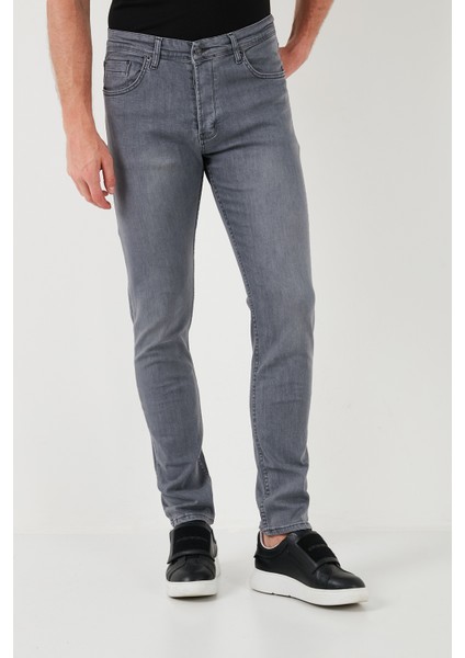 Yüksek Bel Slim Fit Jeans Erkek Kot Pantolon 6440305