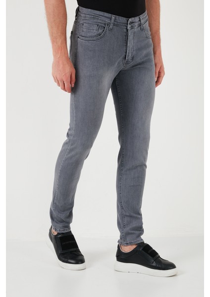 Yüksek Bel Slim Fit Jeans Erkek Kot Pantolon 6440305