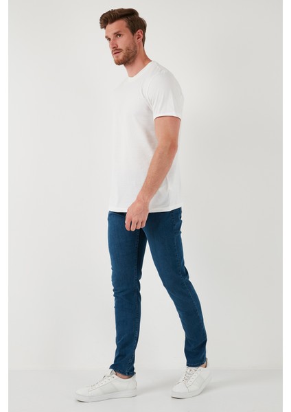 Yüksek Bel Slim Fit Jeans Erkek Kot Pantolon 6440305