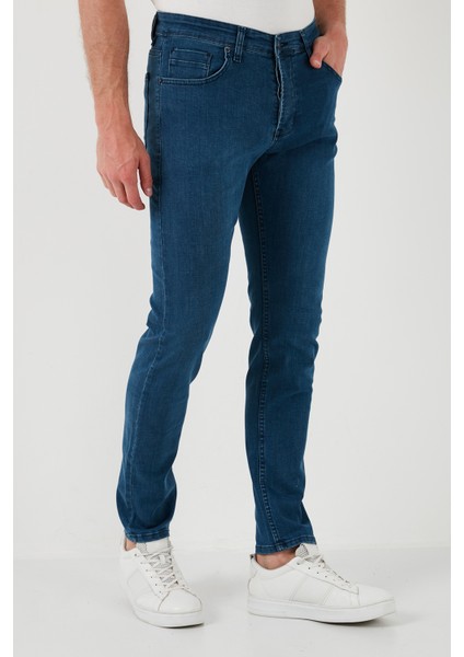 Yüksek Bel Slim Fit Jeans Erkek Kot Pantolon 6440305