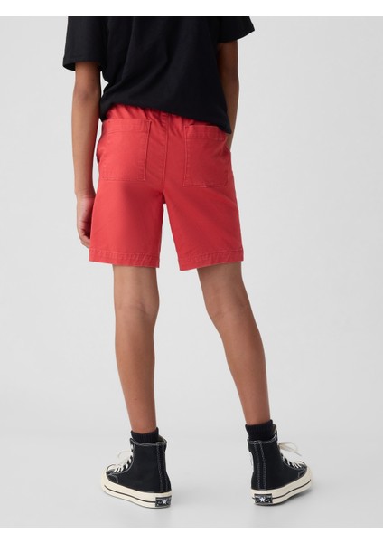 Erkek Çocuk Kırmızı Twill Easy Şort