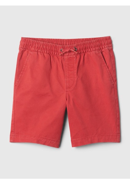 Erkek Çocuk Kırmızı Twill Easy Şort