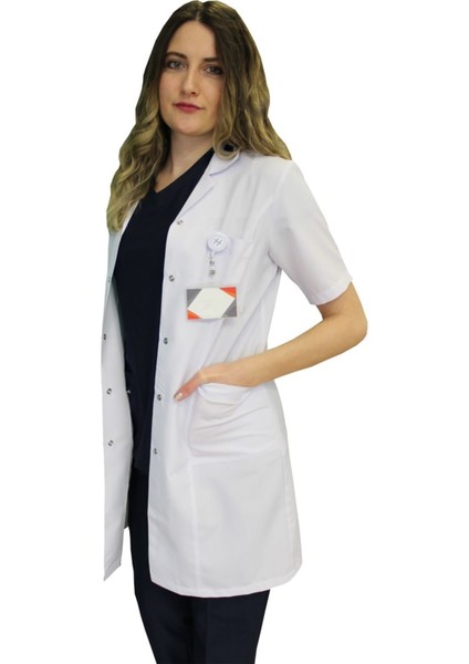 Ikraformaklasik Yaka Kadın Doktor Önlüğü , Hemşire , Öğretmen , Lab Eczacı Laboratuvar Önlüğü , Beyaz Önlük