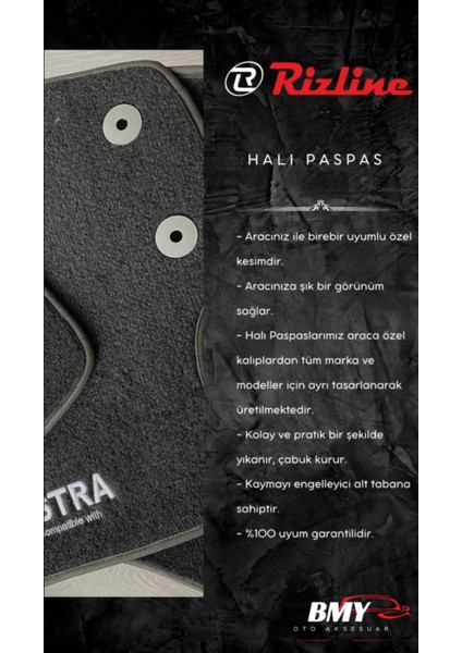 Toyota Corolla 2002-2006 Siyah Oto Halı Paspas Bmy fiyatları