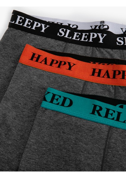 3'lü Boxer Seti Slogan Baskılı