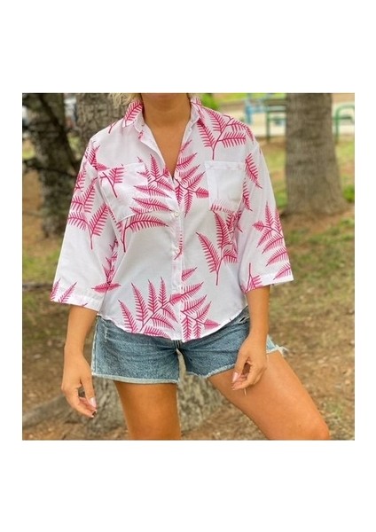 Palmiye Desenli Poplin Gömlek fiyatları