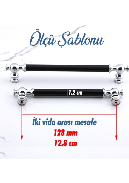 Arya 128 mm Krom Siyah Metal Mobilya Çekmece Mutfak Dolap Dolabı Kapak Kulbu Kulpları Kulpu 128 mm fiyatları