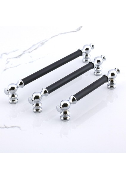 Arya 128 mm Krom Siyah Metal Mobilya Çekmece Mutfak Dolap Dolabı Kapak Kulbu Kulpları Kulpu 128 mm fırsatları